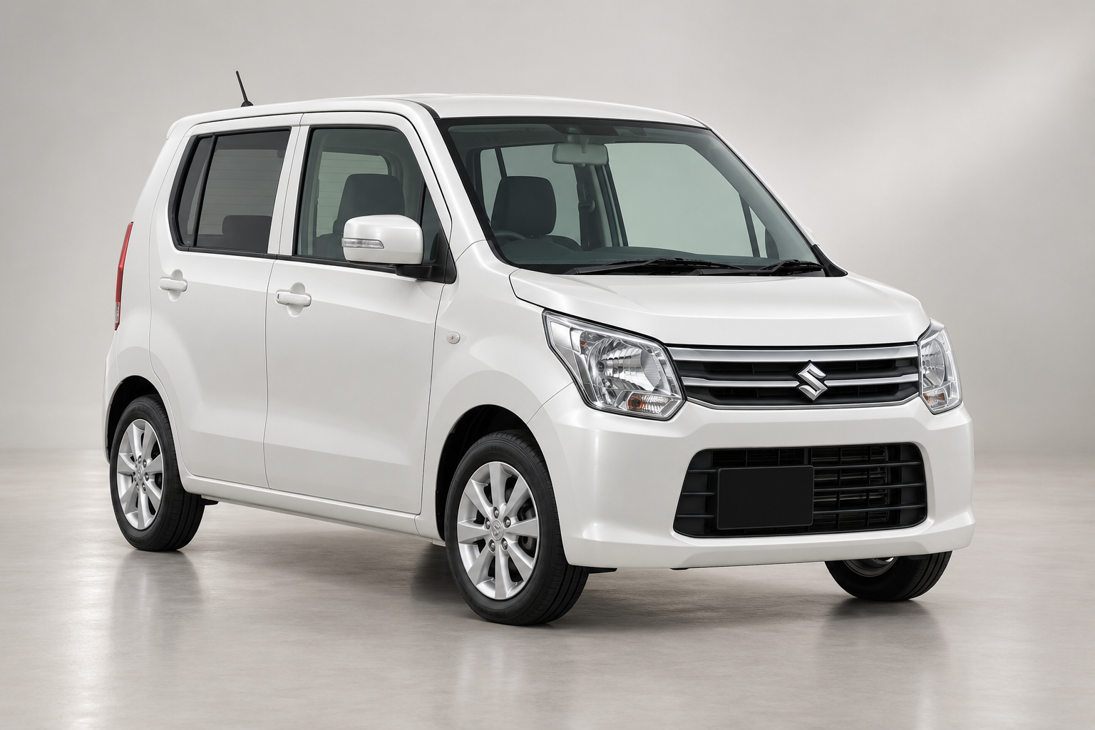 White Suzuki Wagon R hatchback